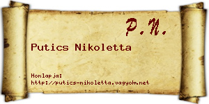 Putics Nikoletta névjegykártya