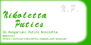 nikoletta putics business card